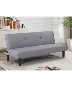 Divano letto 3 posti "astrid" in tessuto grigio, 168x74x78 cm